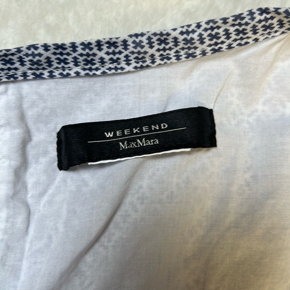 MaxMara Weekend Blue & White Patterned Cotton A-line Dress - Picture 3 of 10